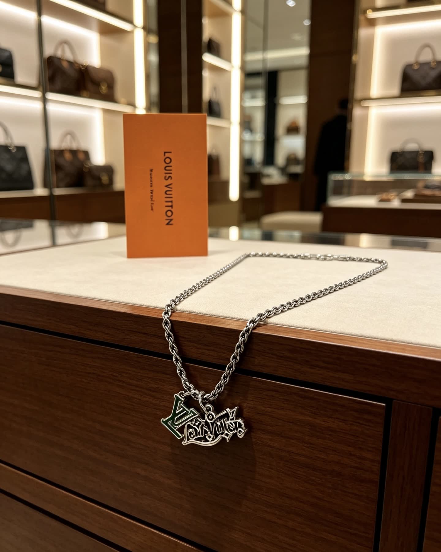 Louis Vuitton Silver Tone Chain Necklace